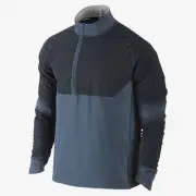 NIKE DRI FIT SPHERE RUNNING 1/2 ZIP MENS TRACK JACKET S SM BLUE THERMAL 519785