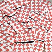 Rectangle Sequin 1.5" Red Silver Houndstooth Pattern Metallic
