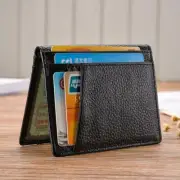 Men Simple Thin PU Leather Bifold ID Wallet Money Credit Card Gift Wallet I9Z5