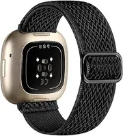 [Maledan] Elastic Band Compatible With Fitbit Versa 3/Versa 4/Sense 2 for Women Men, Sport Stretchy Breathable Watch Straps Replacement Wristband
