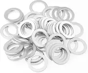MEZOKUCEL 50PCS Aluminum Crush Washers Car Flat Sealing Gaskets Oil Sump Plug Washer Drain Plug Gaskets Plate Rings 20mm OD 14mm ID 1.5mm Thickness