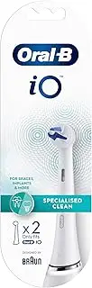 Oral-B iO Specialised Clean Electric Toothbrush Head, Precisely Angled Tufts for Deeper Plaque Removal for Hard to Reach Areas, Pack of 2, White