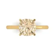 2.5ct Cushion Cut Natural Morganite Wedding Bridal Promise Ring 14k Yellow Gold