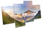 Mountain Landscape Rainbow CANVAS WALL ART MULTI Box Framed