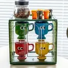 Dustproof Cup Storage Organizer with Removable Partition Transparent Display Box