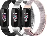Puhuite Nylon Bands Compatible with Fitbit Luxe Band for Women,Soft Sport Loop Adjustable Wristband Replacement Strap for Fitbit Luxe/Fitbit Luxe Special Edition for Women Men