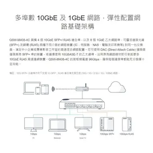 含稅 全新公司貨 QNAP QSW-M408-2C/4C/M408S 12埠 L2 Web 管理型 10GbE 交換器