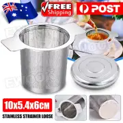 Stainless Steel Mesh Tea Infuser Metal Cup Strainer Loose Leaf Filter With Lid