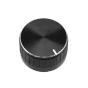30x17mm Aluminium Alloy Potentiometer Rotary Knob Knurled Shaft Hole Black