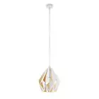 Carlton 1 White and Gold Medium 1 Light Pendant by Eglo