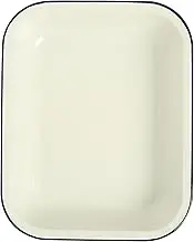 Wiltshire Enamel Oblong Pie Dish, 1.5 Litre – White and Blue Baking Tray and Pie Pan, Oven to Table Bakeware