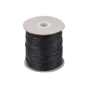 1 Roll Korean Waxed Polyester Cords Round Tiny String Threads Black Pick 1.5~5mm