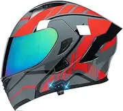 Modular Motorcycle Bluetooth Helmet Flip-Up Motorbike Helmet with Anti-Fog Dual Visor Built-in Dual Speaker Mic Headphones for Adult Men Women DOT/ECE Approved