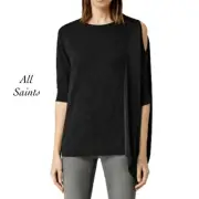 All Saints Argo Jumper Cinder Marl Merino Wool Sweater Blouse NWT Size XS