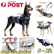 Dog Life Jacket Shark Buoyancy Pet Aid Safety Vest Swim Boating Flotation Puppy