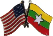 Wholesale Pack of 50 USA American Myanmar Friendship Flag Hat Cap lapel Pin