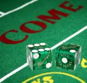 Flamingo Las Vegas Casino Dice Pair Green Polished + Premium Felt Craps Layout
