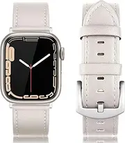 [EDIMENS] Leather Bands Compatible with Apple Watch 42mm 44mm 45mm Band Men Women,Vintage Genuine Leather Wristband Replacement Band Compatible for Apple iwatch Series 8 7 6 5 4 3 2 1 SE Sports Edition