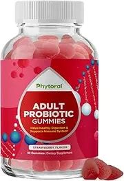 Healthy Gut Probiotic Gummies for Adults - Organic Probiotics for Gut Health Upset Stomach Relief and Immune Support - Digestive Health Chewable Probiotic Gummies for Women and Men - 5 Billion CFU
