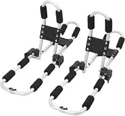 Asixxsix 2 Pair Kayak Roof Rack, Aluminum Alloy Double Sided J Bar Carrier Holder, Folding Adjustable Rooftop Mount Kayak Carrier for Car SUV Canoe Surfboard Paddleboard
