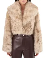 Lamarque Danika Leopard Faux Fur Jacket