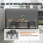 Retractable Aluminum Privacy Screen, 160x300m, Gray, Polyester, UV Protection