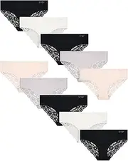 [Jessica Simpson] Women's Underwear - 10 Pack Seamless Hipster Briefs (S-XL)