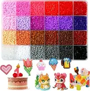 12000 Mini Fuse Beads Kit, 24 Colors Perler Beads, Ironing Beads for Boys and Girls, DIY Crafts Accessories,Only Beads (2.6 mm, Dark Style)