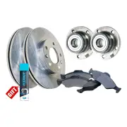 Front Wheel Bearing Hub Ass + Brake Rotor Pad Kit for Volkswagen Passat B6 3C