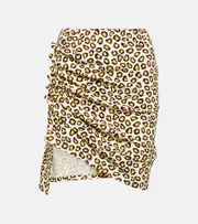 [Rabanne] Rabanne Leopard-print jersey miniskirt AU 14 multicoloured