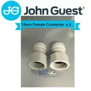 John Guest Plumbing Fittings Plastic 12mm Female Connector x 2 Caravans