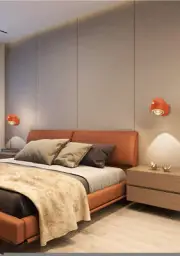 NNEDSZ 2 Pcs Orange Rechargeable Magnetic USB Table Lamp & Wall Light - 3000K/40