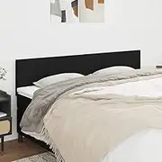 Bed Headboard Set of 2, Beds Head Frame Headboards 2 pcs Black 80x5x78/88 cm Fabric
