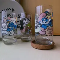 在飛比找蝦皮購物優惠-1983 藍色小精靈 玻璃杯 Smurf 賈不妙