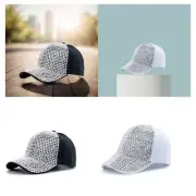 Rhinestones Ponytail Hat for Teens Girls Baseball Ponytail Hiking Hat