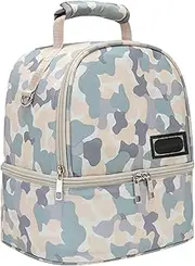 zolyet Double-Layer Milk Cooler Bag Pump Bag -Keeping Baby Bottle Storage Backpack with Shoulder Straps Top Carry Handle for Feeding W Moms Grey