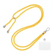 Phone Lanyard Adjustable with Patch for Smartphone Light Orange Yellow 1 Pack