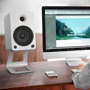 Kanto SE6W Elevated Desktop Speaker Stands for Large Speakers - Pair, White