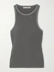 [Acne Studios] Acne Studios - Waffle-knit Cotton Tank - Gray - xx small xx small Gray