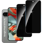 [2 Pack] PRIVACY Screen Protector for Google Pixel 9 Pro XL, Tempered Glass, Fingerprint Unlock, Case Friendly