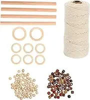 1Set Cotton Macrame Rope Kit DIY Wall Plant Hanger Accessories Soft Durable Cord for Craft Projects for DIY Enthusiasts and Present Giving for Home Decor