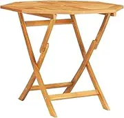 vidaXL Folding Garden Table - Durable and Sturdy Outdoor Dining Furniture, Solid Teak Wood, Square, Brown, Size: 85x85x76 cm