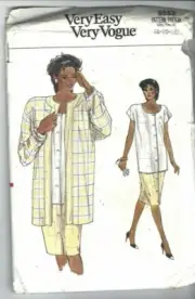 Vogue Sewing Pattern 9553, Vintage Jacket, Top and Skirt, Size 8 - 10 -12, Uncut