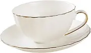 FUNOMOCYA 4-Piece Bone China Mug Saucer Set Espresso Cups Coasters Tea Cup and Dish Set Porcelain Mug for Home Restaurant Hotel