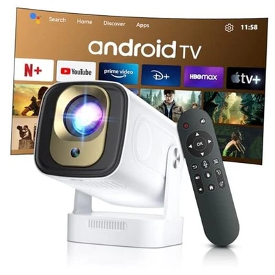 [ Auto Focus / Keystone ] Smart Projector with Wifi and Bluetooth Black-white