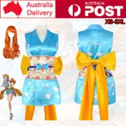 One Piece Wano Country Nami Cosplay Costume Wig Party Fancy Kimono Outfits Suit