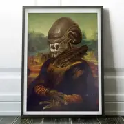 Mona Lisa Alien Xenomorph - Print Poster Canvas Artwork