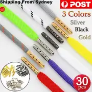 30Pcs Metal Aglets DIY Shoelaces Repair Shoe Lace Tips Replacement Heads Ends AU