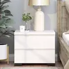 2 Drawer Bedside Table Nightstand Side Table Bedroom Storage White