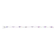 10 Amethyst Bracelet in Sterling Silver